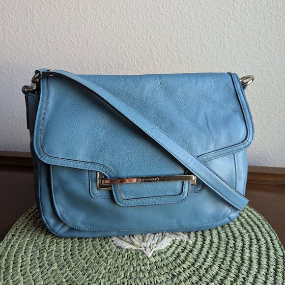 Coach Handbags - COACH 27481 Taylor Flap Teal Smooth Leather Crossbody Shoulder Bag
